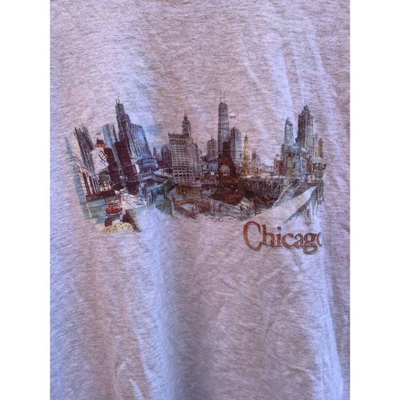 Vintage Chicago Skyline Gray Short Sleeve T Shirt Large - Picture 5 of 5